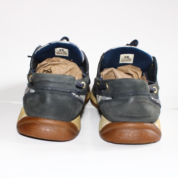 Sperry Topsider Navy Suede Plaid Boat Shoes 9 - Picture 9 of 13
